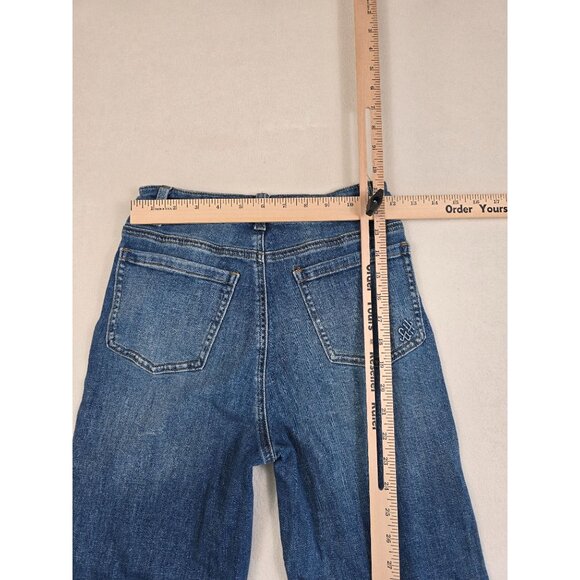 Good Hart Matilda Jane Crop Wide Leg Jeans Size 0 Denim Blue Button Fly - Picture 4 of 7